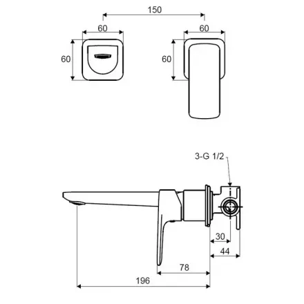 Смеситель для раковины Excellent Keria хром AREX.2014CR - 1