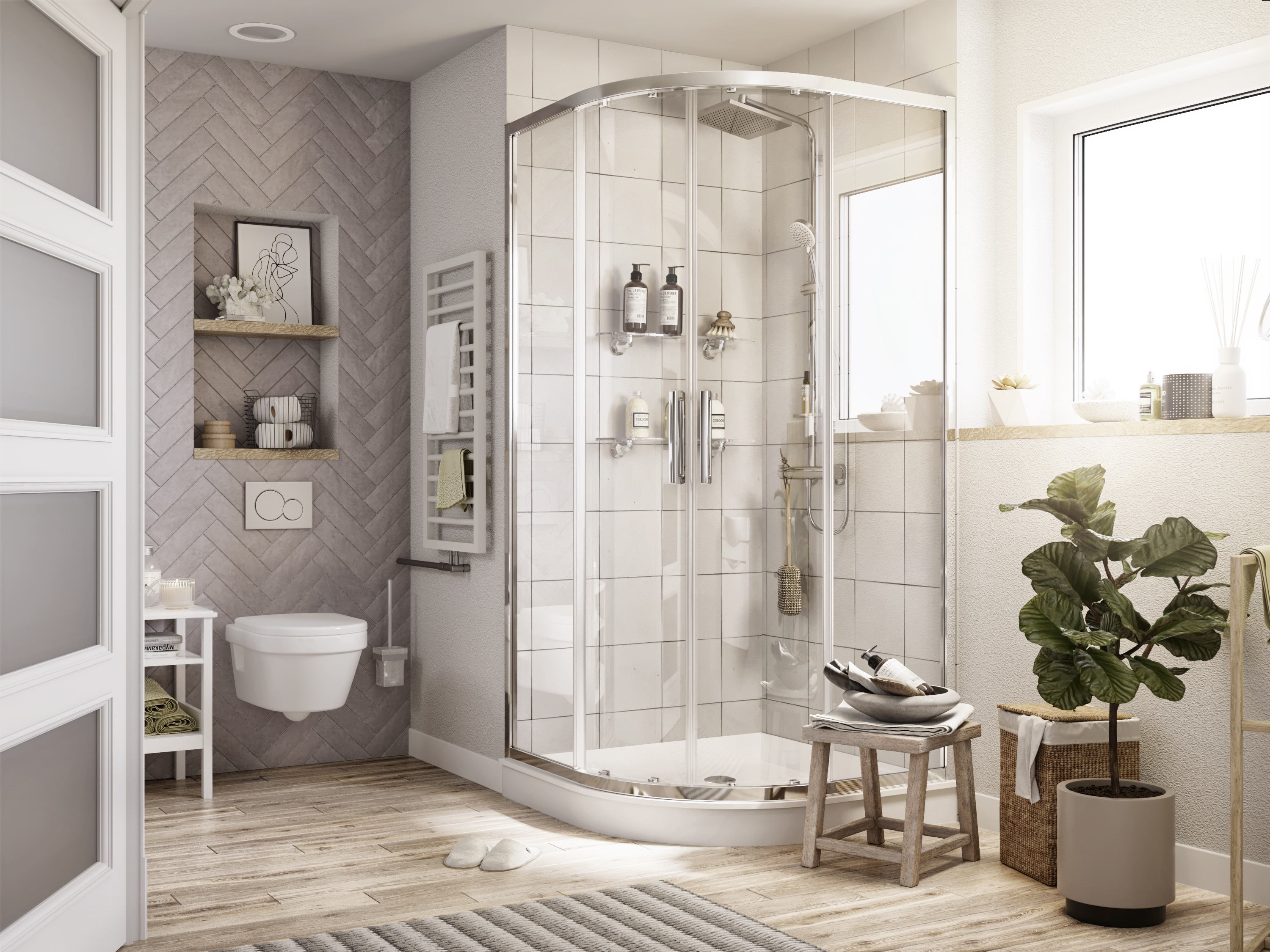 Душевой уголок STWORKI Хельсинки DE018RL120120200 120x120 см профиль хром глянец 3GW172TTKK000 - 1