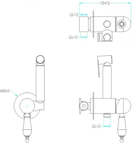 Гигиенический душ Boheme Brillante со смесителем, хром  436 - 1