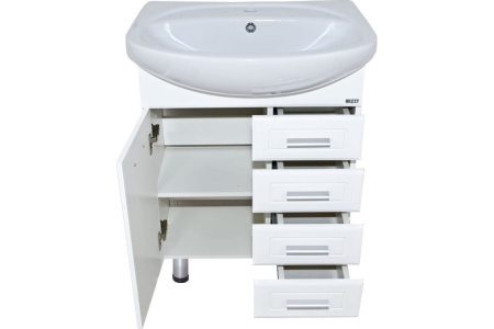 Тумба с раковиной Misty Стелла 65 белая глянцевая ИП000000599 - 1