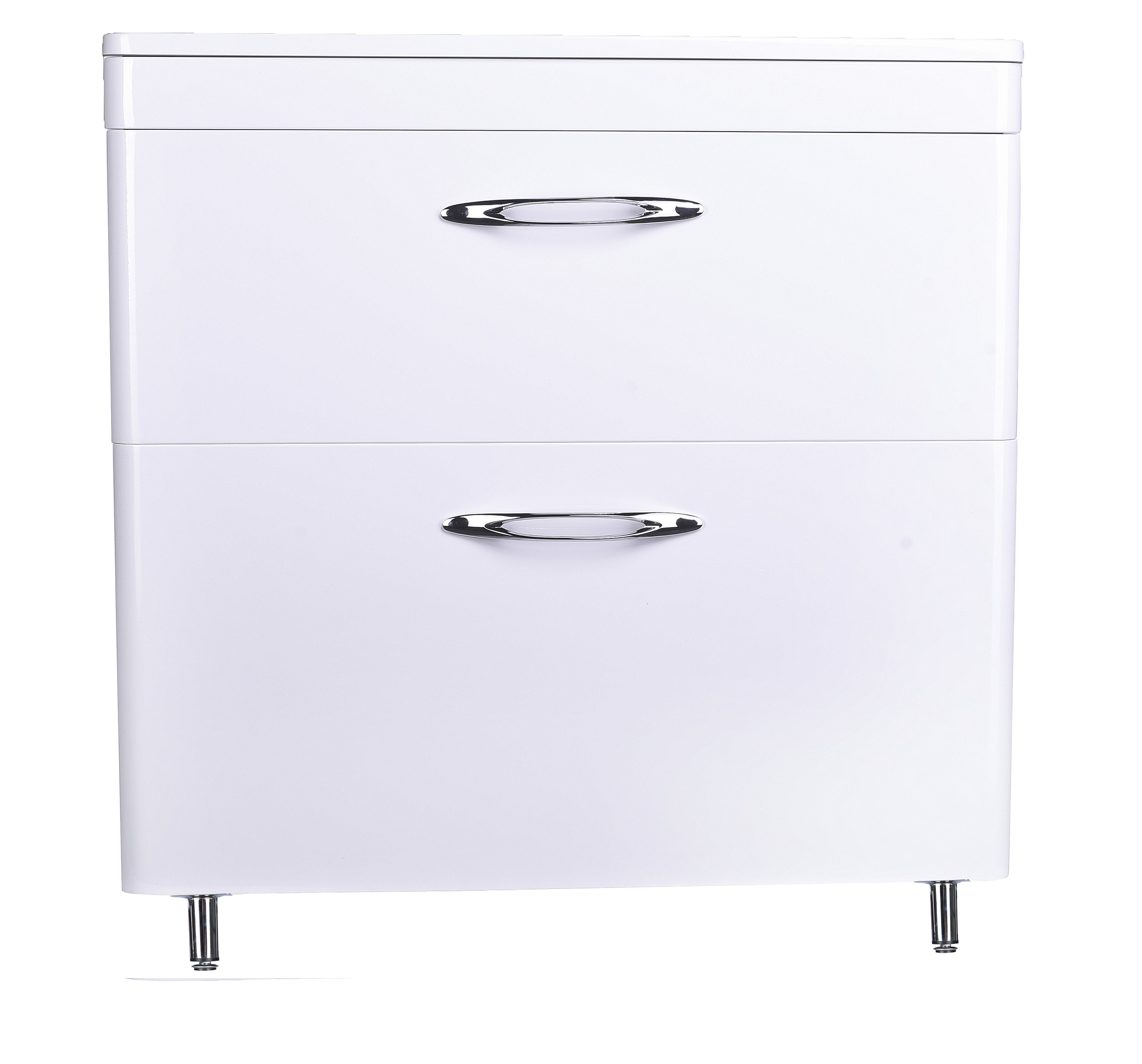 Тумба напольная Каре 80 (2 ящ.) Люкс белая, PLUS СС-00002267 - 5