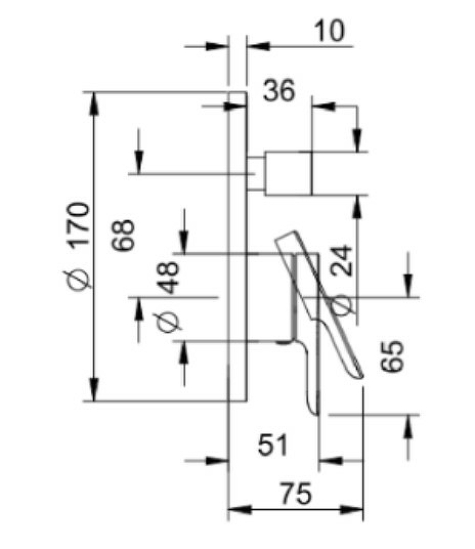 Встраиваемый смеситель для душа Villeroy&Boch O.novo хром TVS10435300061 - 1