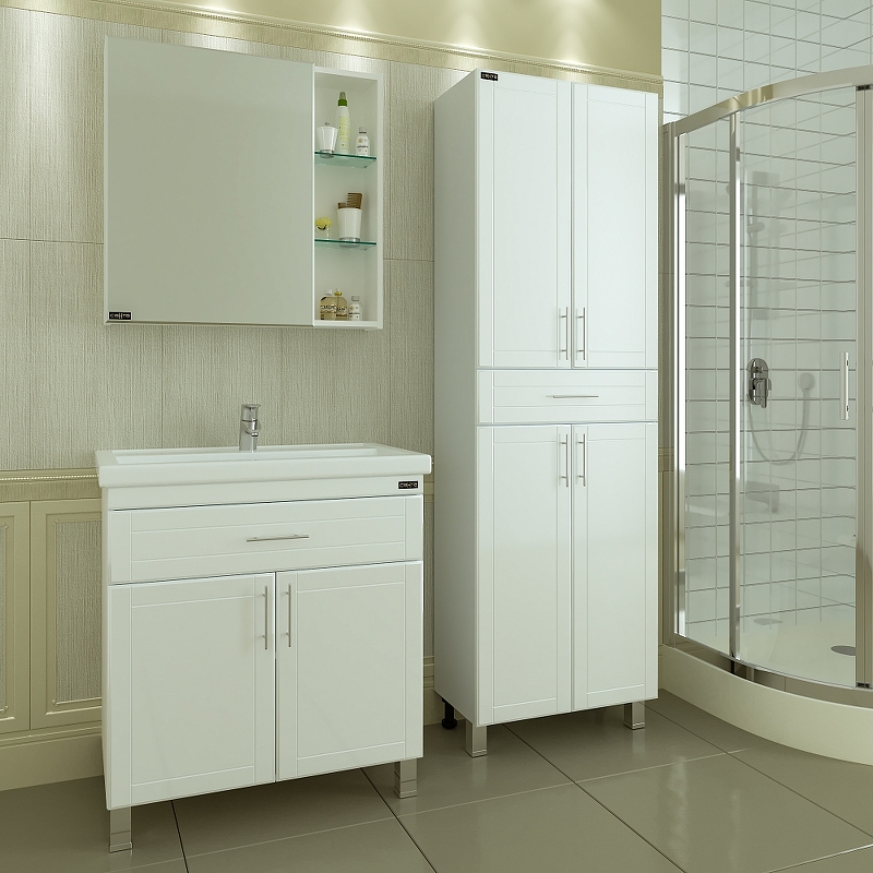 Зеркало-шкаф Санта Дублин 75 белый 123006 - 3