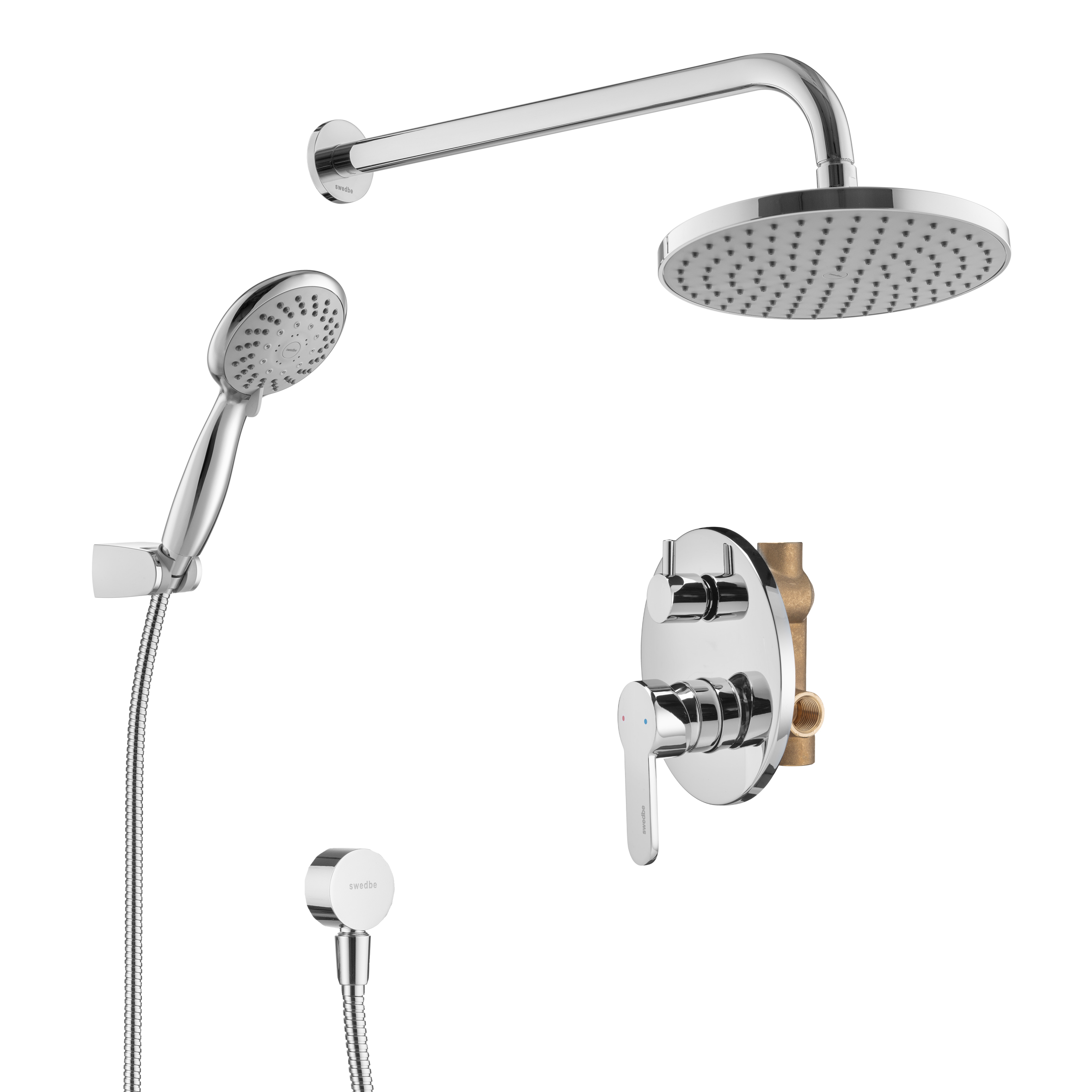 Swedbe Platta Душевой комплект со встроенным смесителем и верхним душем 5538 - 0