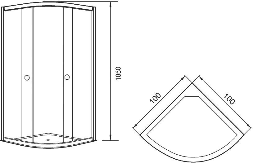 Душевой уголок Orange E01 E01-100TB/G 100х100 - 5