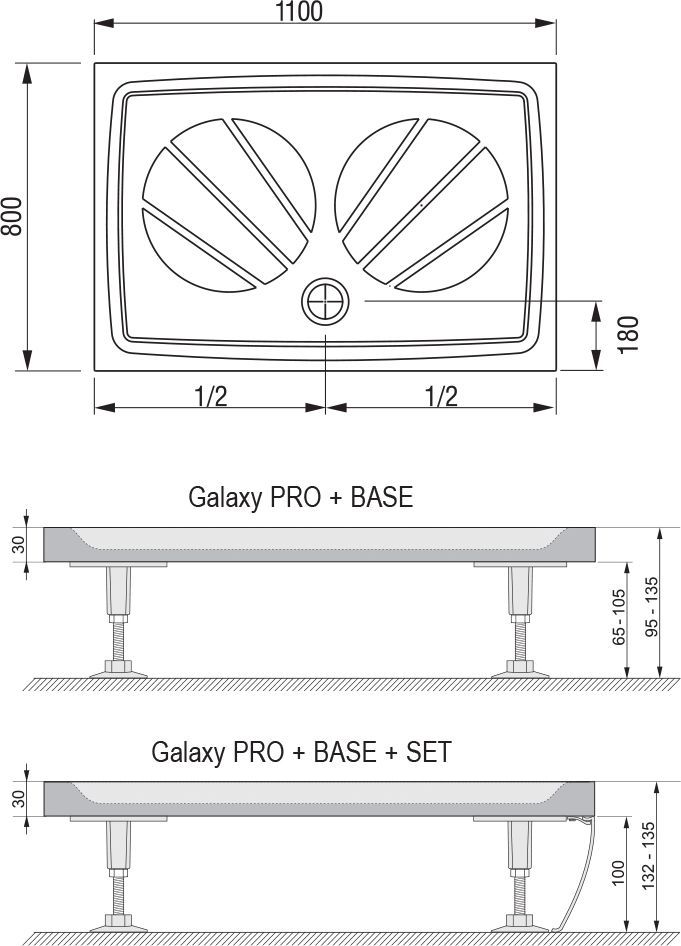 Поддон для душа Ravak Gigant Pro 110x80 XA03D401010 - 2