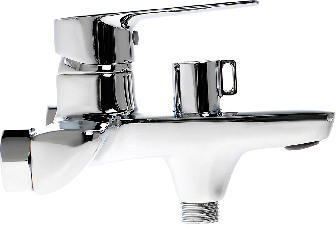 Смеситель для ванны с душем STWORKI Хельсингборг XE-02cr однорычажный, настенный, латунь, с функцией экономии расхода, глянцевый - 2