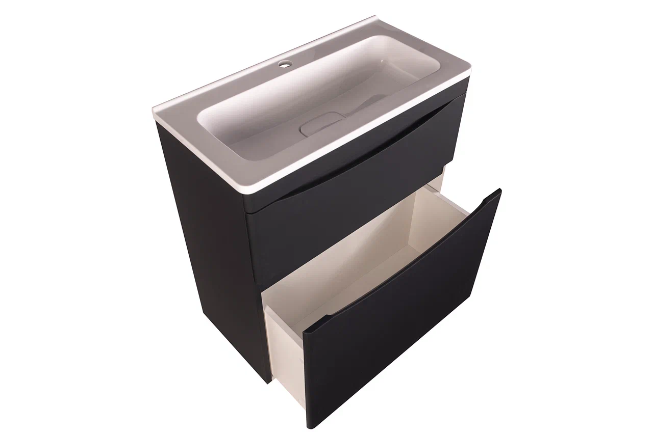 Тумба под раковину Style Line Бергамо мини 70 Люкс Plus, черный  СС-00002311 - 2