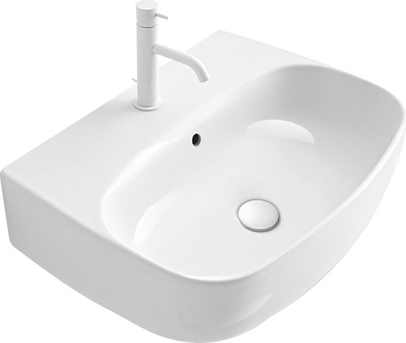 Kerasan Nolita Раковина подвесная/накладная 60х45 см, с 1 отв под смеситель, цвет белый глянцевый 534101*1 - 0