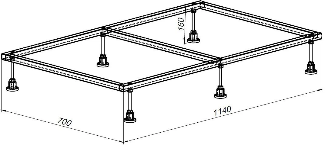 Каркас для поддона Allen Brau 120х80 хром 8.00003 - 2