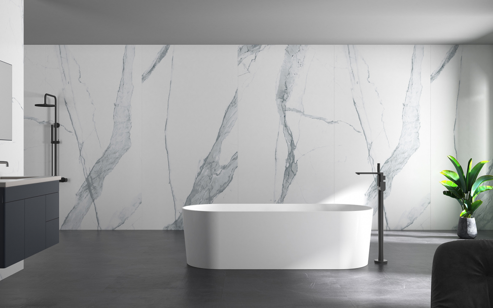 Ванна из искусственного камня Abber Stein 180х75 белый матовый AS9614 - 4