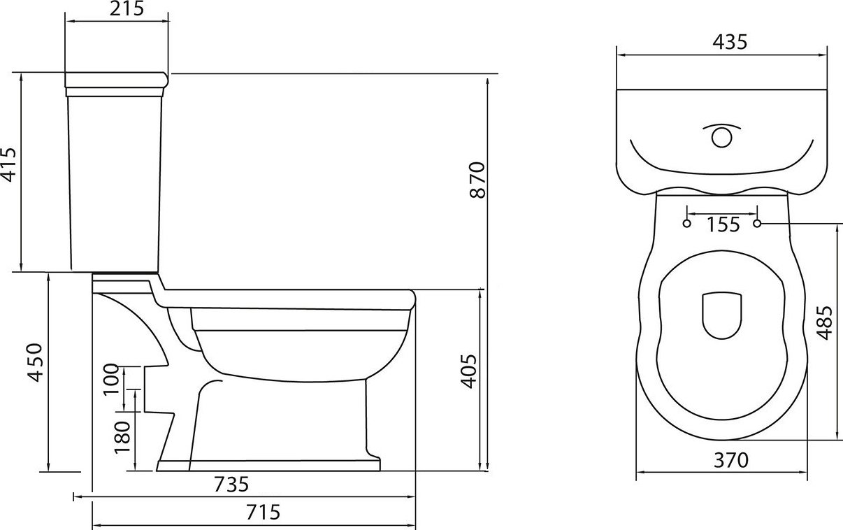 Унитаз-компакт BelBagno Boheme, горизонтальный выпуск - 4