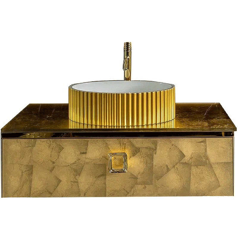 Тумба под раковину Armadi Art Lucido 100 золото 770-100-Foil - 0