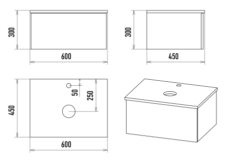 Тумба под раковину Misty Ива 60 темное дерево - черный П-Ива-01060-481Я - 3