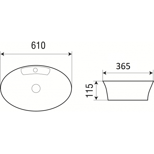 Раковина накладная WeltWasser WW ELBACH 3203 61 белый  10000003858 - 1