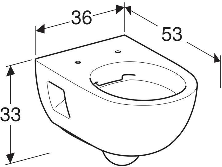 500.800.00.1 RENOVA T54 Унитаз подвесной безободковый, полузакрытая форма с сиденьем быстросъем., микролифт - 3