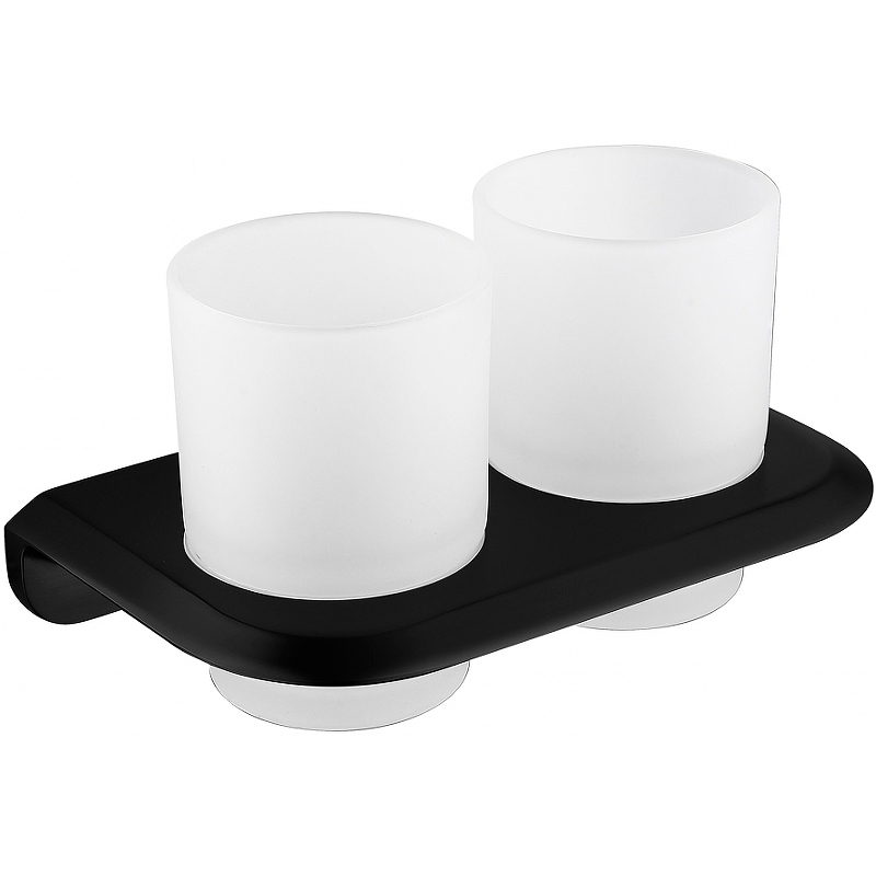 Стакан для зубных щеток Abber Nord двойной черный матовый AA1557B - 0