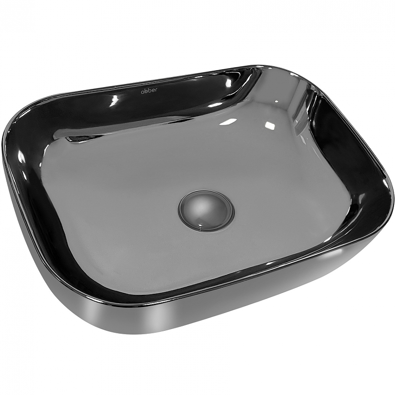 Накладная раковина Abber Rechteck 46 серебро AC2200GS - 0