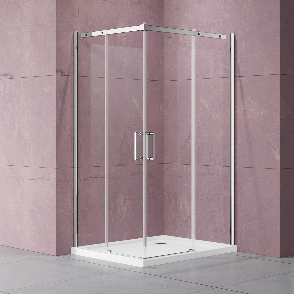 Душевой уголок Vincea Dice 100х100 профиль хром стекло прозрачное VSS-4D100CL - 0