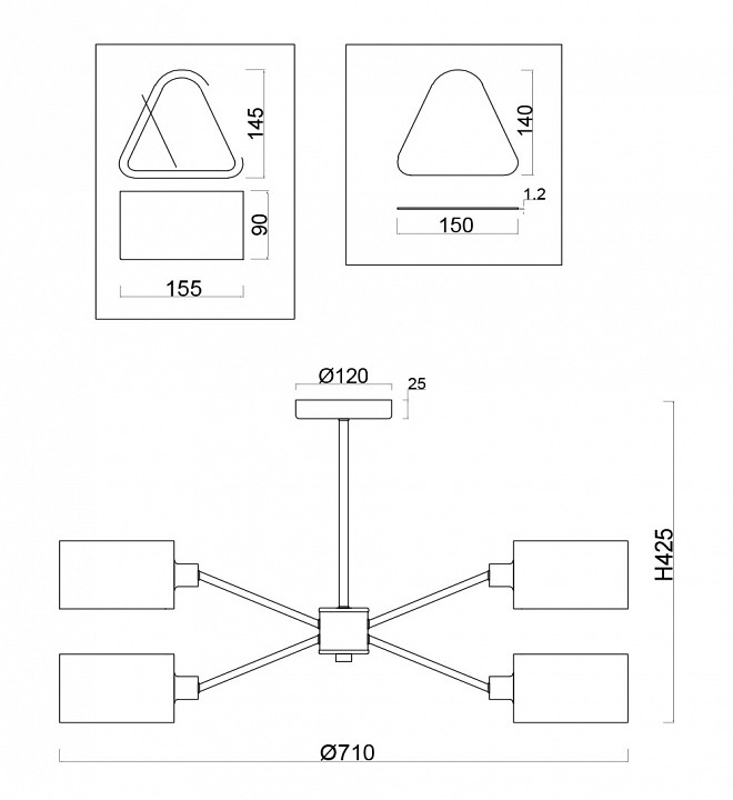 Потолочная люстра Freya Brianne FR5040PL-06CH - 1