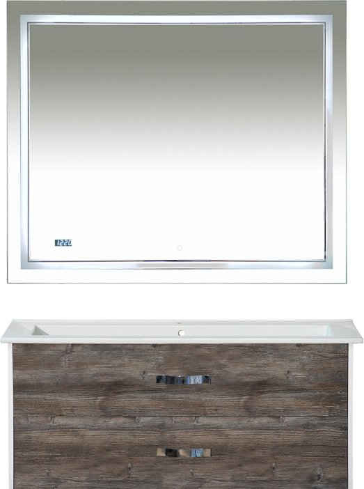 Тумба с раковиной Misty Норд 105 подвесная, белая, сосна пасаден - 1