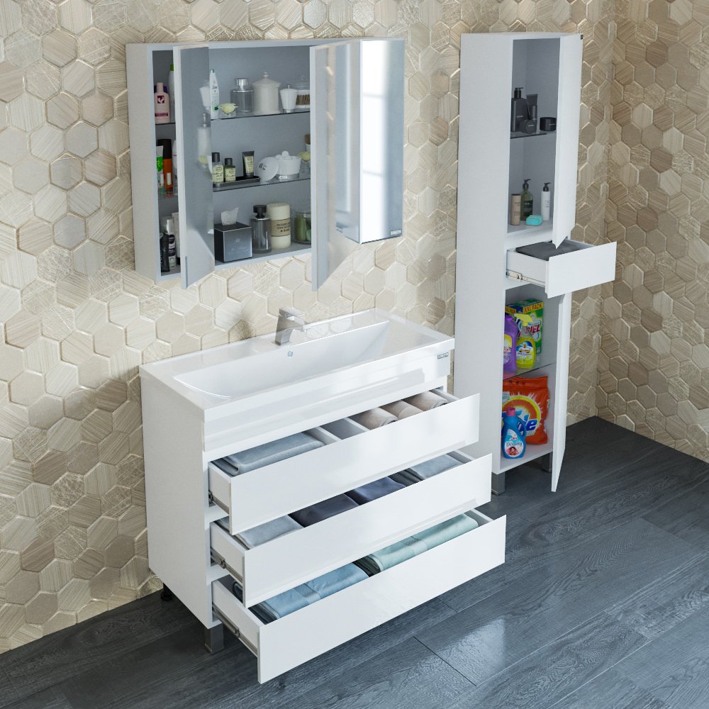 Шкаф-пенал напольный Санта Марс 40 белый 700165 - 2