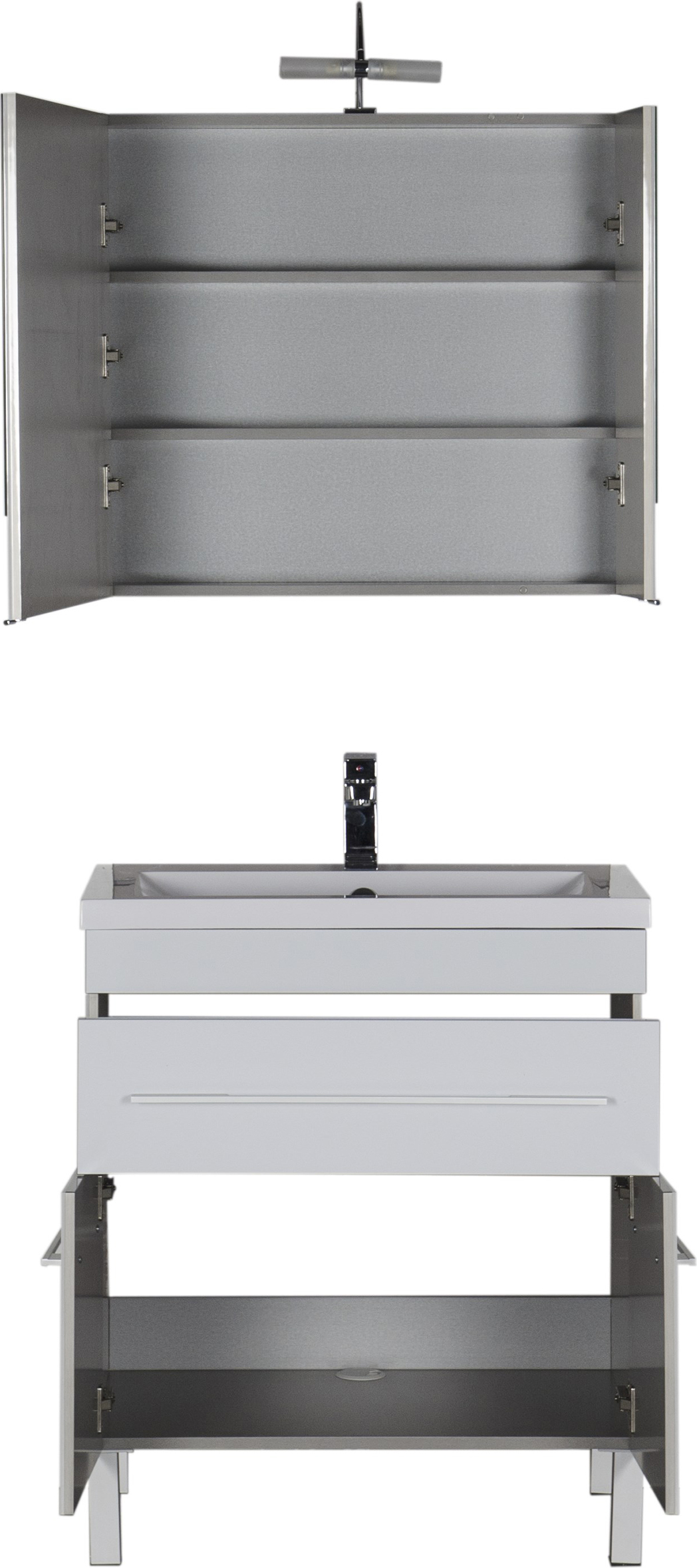 Мебель для ванной Aquanet Верона 75 белая, 1 ящик, 2 двери 182706 - 11