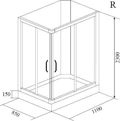 Душевая кабина Timo Lux 110x85 см  TL-1504 R - 4