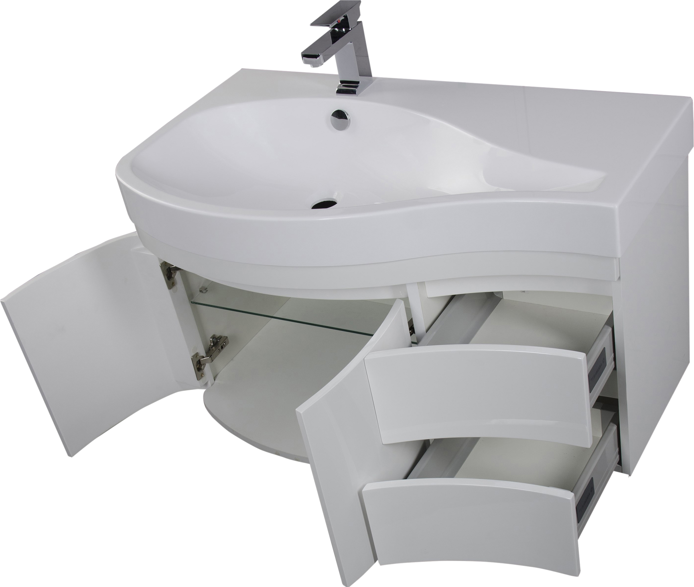 Тумба с раковиной Aquanet Сопрано 2-95  белая L 169631 - 4