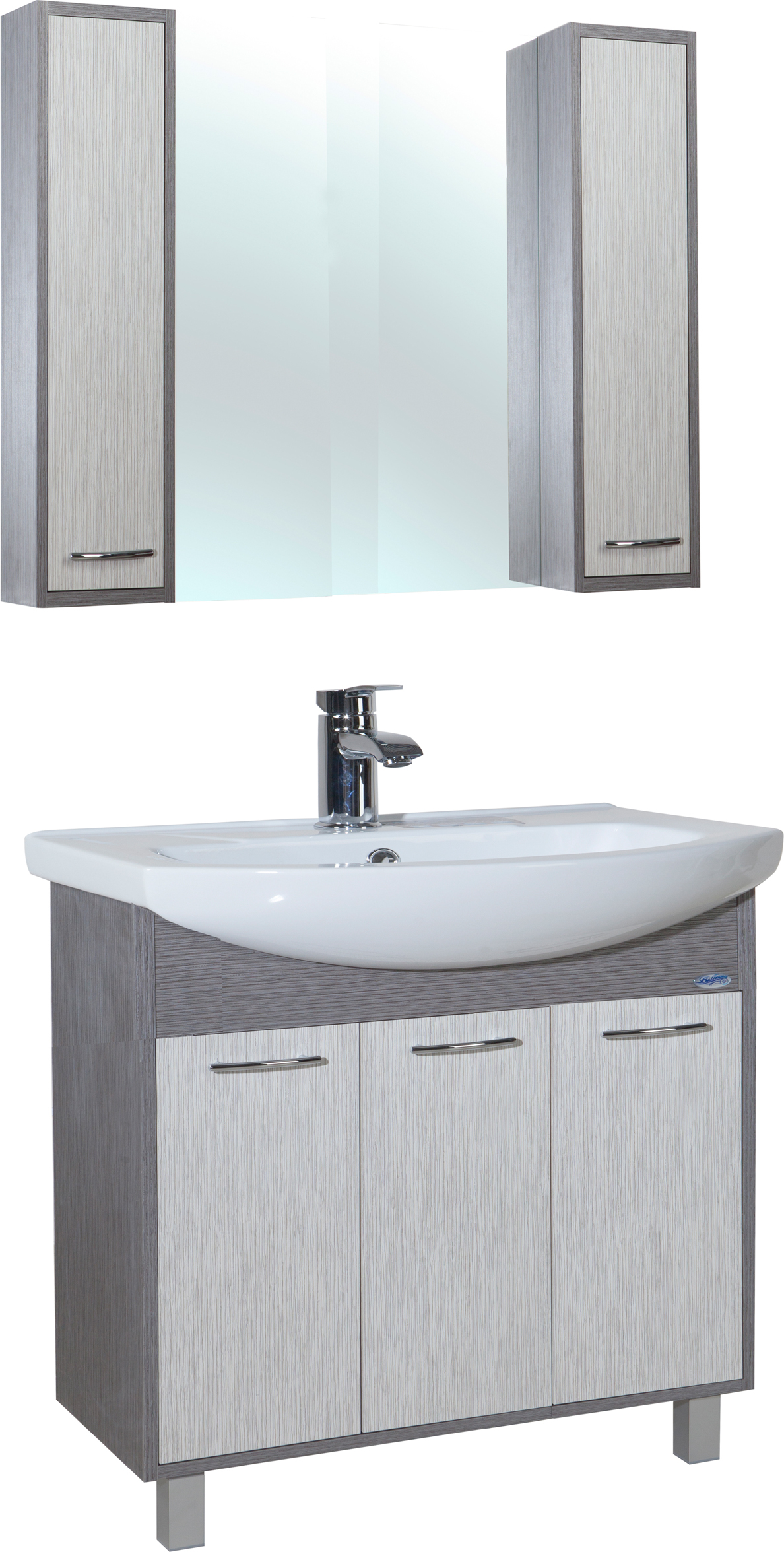 Зеркало-шкаф Bellezza Смарт 105 орфео серый/орфео белый 4619218000441 - 1