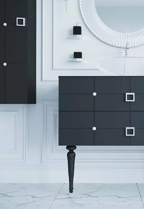 Тумба под раковину Armadi Art Vallessi Avangarde Piazza 100 черный - хром 841-100-BCR - 2