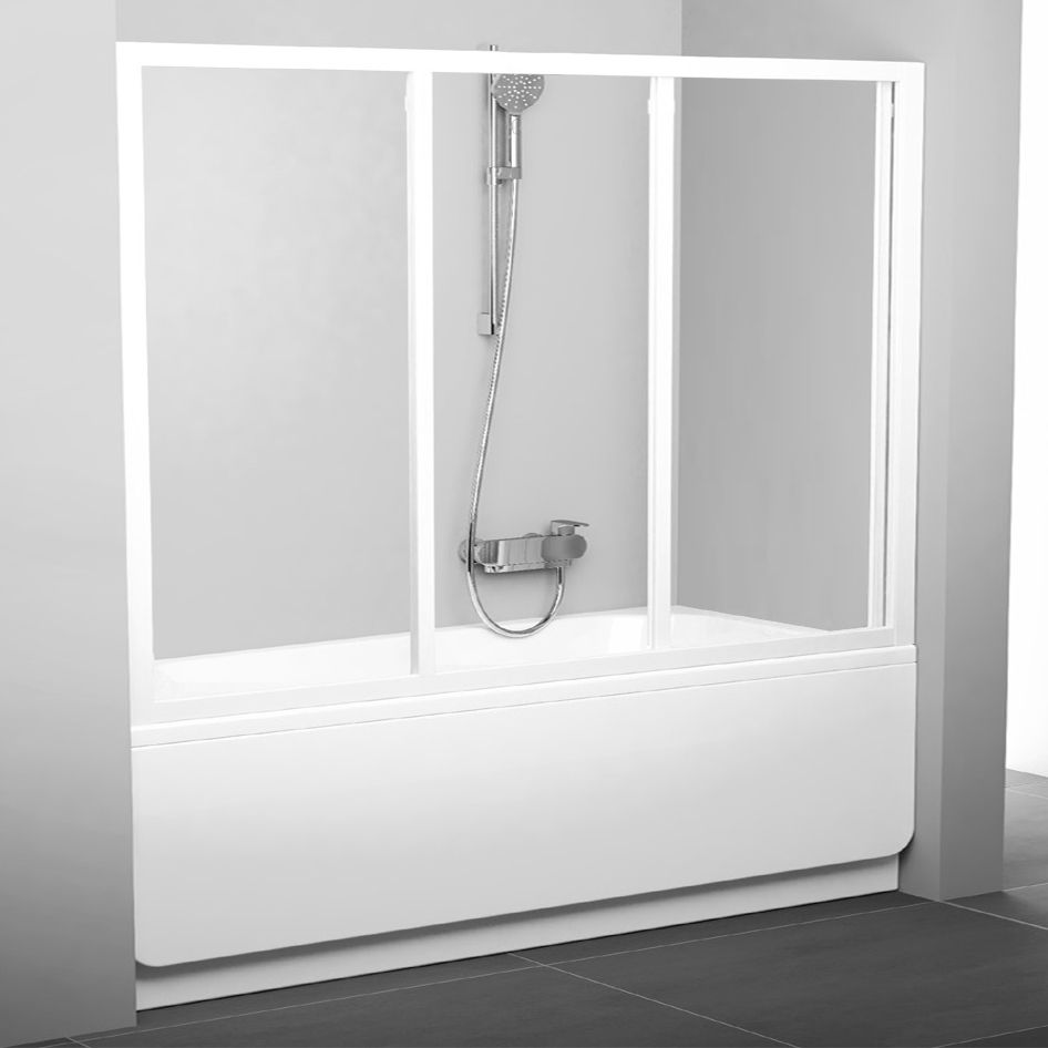 Шторка на ванну Ravak AVDP3-180 Transparent, профиль белый 40VY0102Z1 - 0