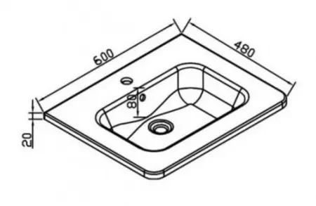 Мебельная раковина Vincea 60 черная VCB-11600B - 1