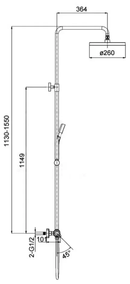 Душевая стойка Gappo хром глянцевый G2495-71 - 2