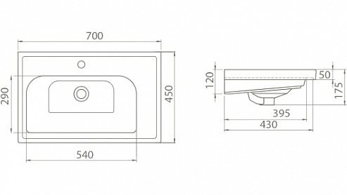 Мебельная раковина Opadiris CeraStyle Frame 70 031100-u - 3