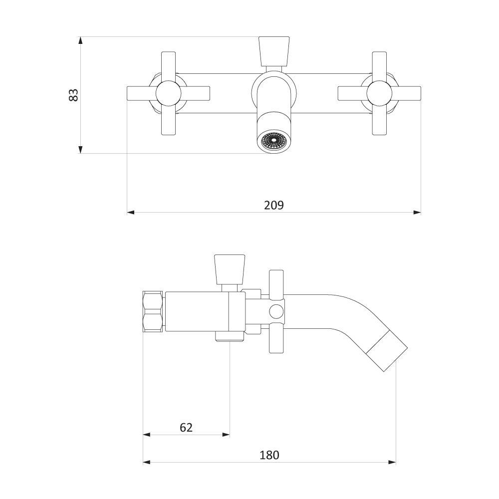 Смеситель Damixa RedBlu Neo Classic 271000000 для ванны с душем - 3