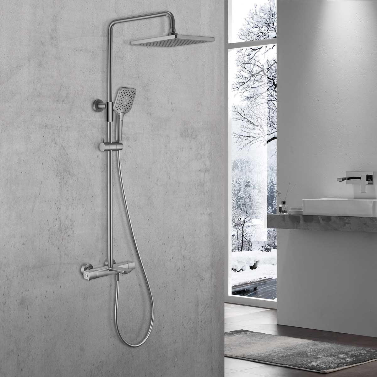 Душевая стойка Vincea Next термостатическая сталь VSFS-1N1TGM - 1