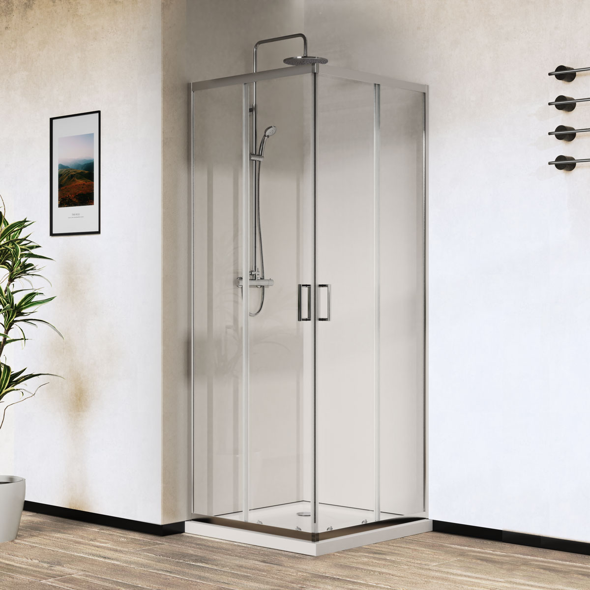 Душевой уголок Vincea City 100х80 профиль хром стекло прозрачное VSS-5CT8010CL - 0