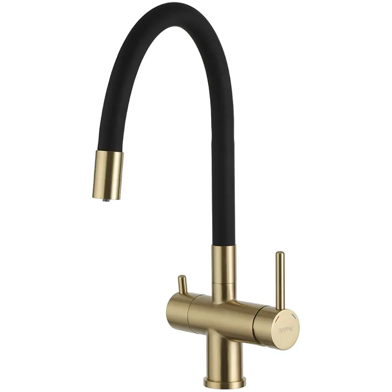 Смеситель для кухни Gappo золото с черным G4398-33 - 0