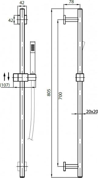 Душевой гарнитур Cezares Quattro C-SD-01 QUATTRO-C-SD-01 - 1