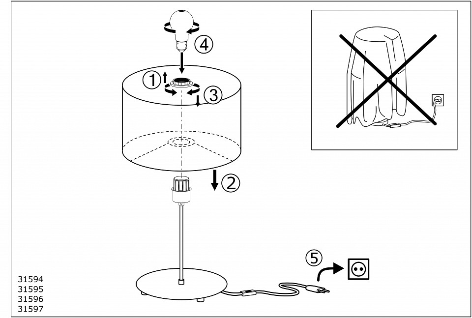 Настольная лампа Eglo Pasteri 31594 - 2