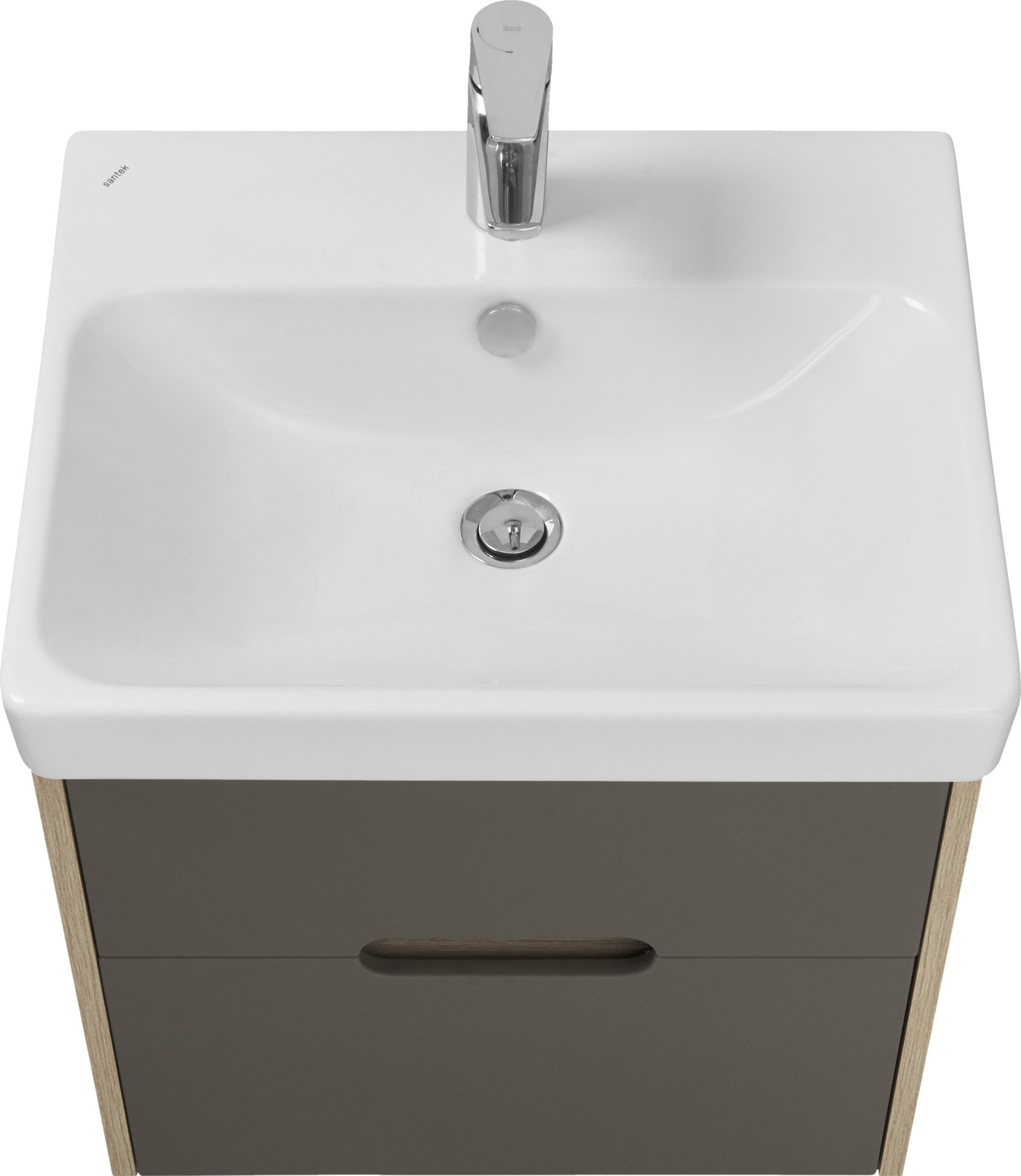 Тумба под раковину Aquaton Оливия 55 светлое дерево-серый 1A254201OLUG0 - 0