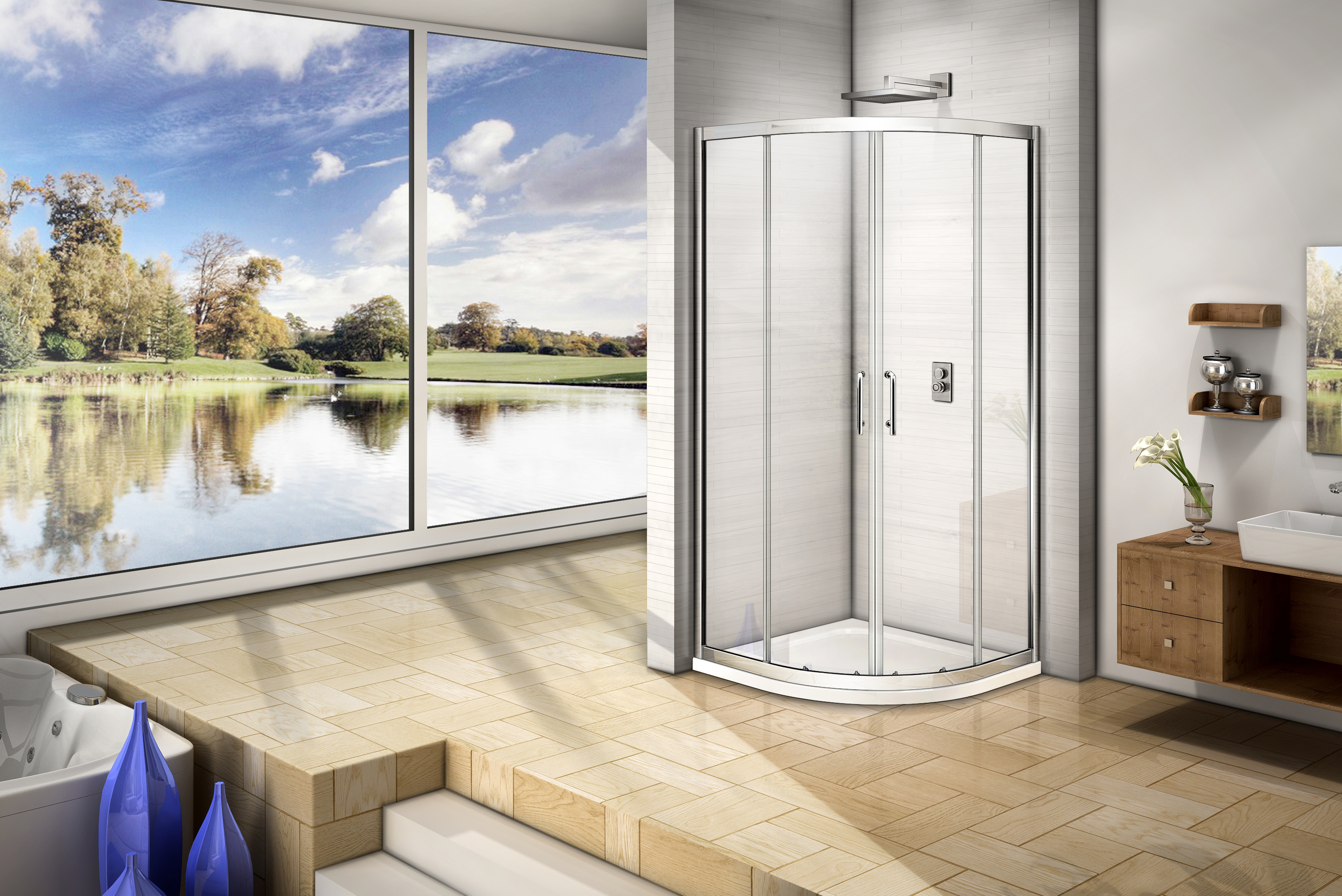 Душевой уголок Weltwasser WW300 300RS22-90 90х90 хром  10000003102 - 1