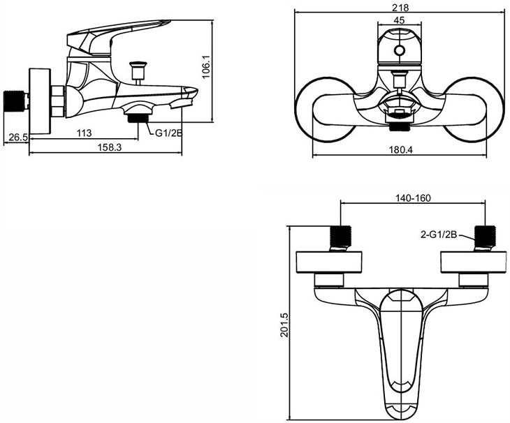 Смеситель Jacob Delafon Elite E32909-CP для ванны с душем - 3