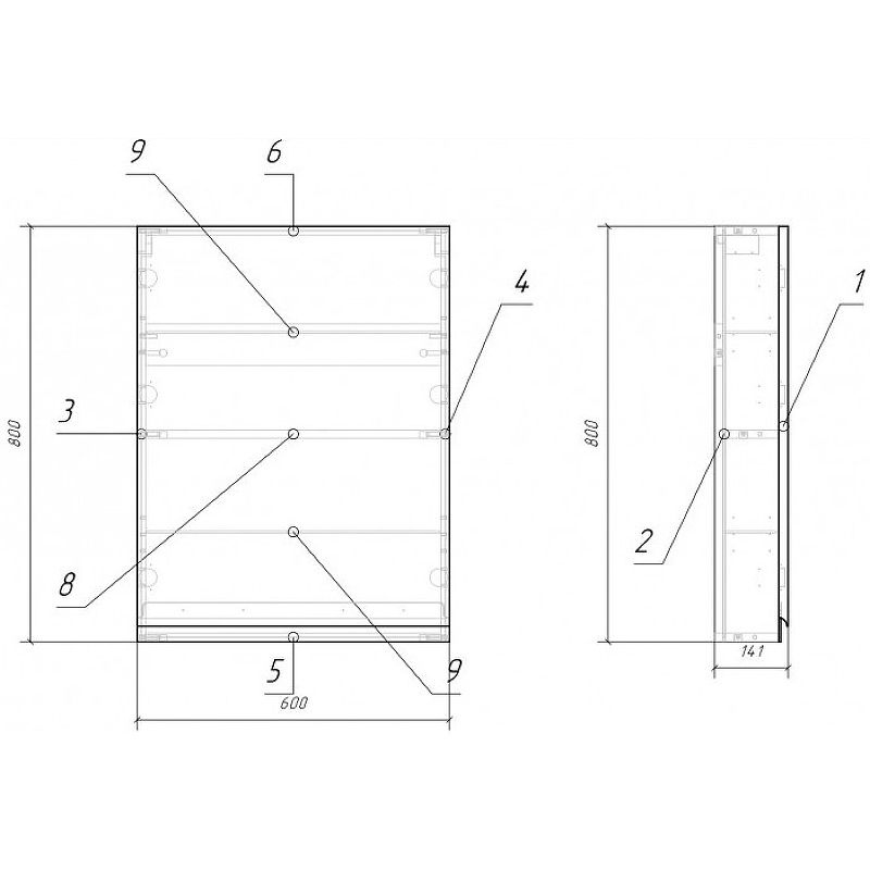 Подвесной шкаф Cersanit Moduo 60 белый SB-SW-MOD60/Wh - 3