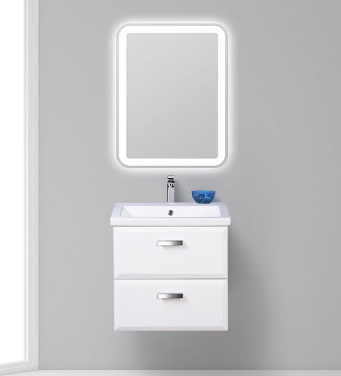 Тумба с раковиной Style Line Лотос 70 Люкс Plus подвесная, белая - 1