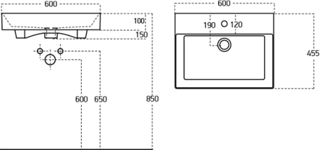 Мебельная раковина Sanovit Slim Synergy 60 17060-KL - 3