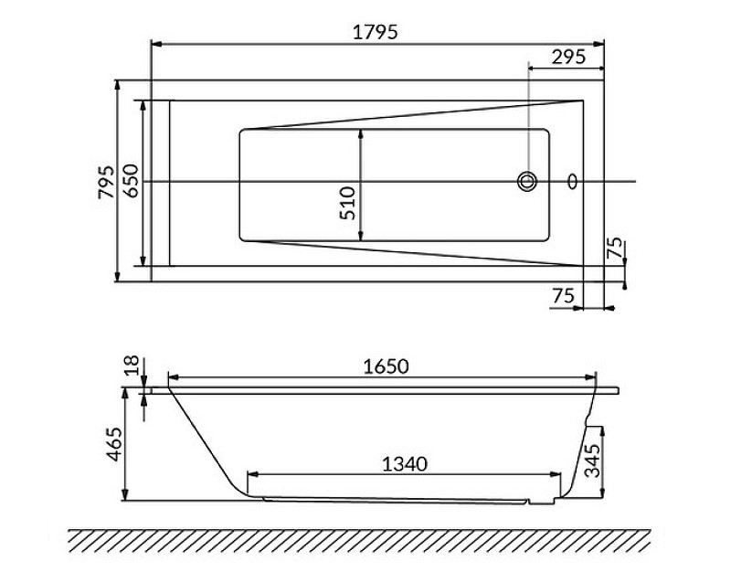 Ванна акриловая WHITECROSS Wave Slim Relax 180x80 с гидромассажем белый - золото 0111.180080.100.RELAX.GL - 7