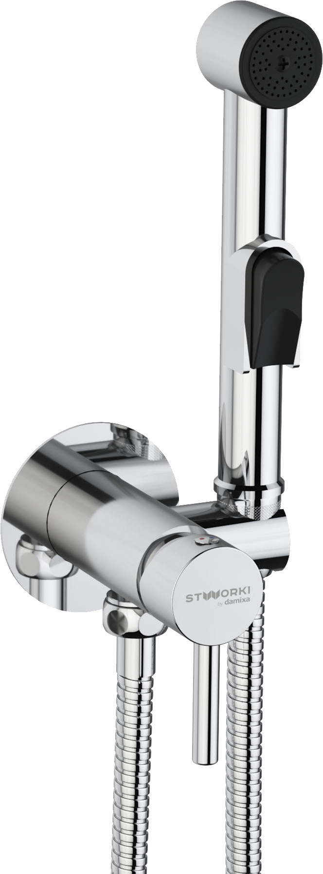 Гигиенический душ STWORKI by Damixa Хельсинки HFHS51000 со смесителем, С ВНУТРЕННЕЙ ЧАСТЬЮ, хром, встраиваемый, настенный, латунь - 0