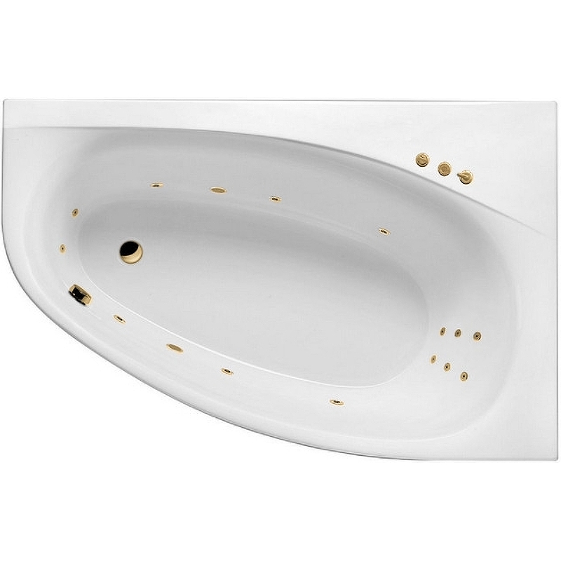 Акриловая ванна Excellent Kameleon 170x110 белая золото правая с гидромассажем WAEX.KMP17.SMART.GL - 0